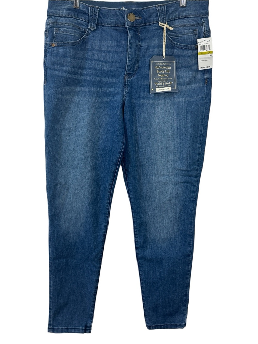 Democracy Petite Medium Wash Blue Booty Lift Jeggings - Size 14P